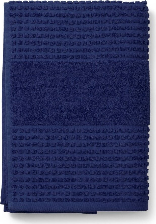 Tmavě modrá froté osuška z Bio bavlny 70x140 cm Check – JUNA