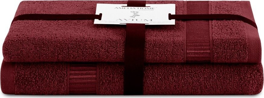 Červené froté bavlněné ručníky a osušky v sadě 2 ks Avium – Restilo