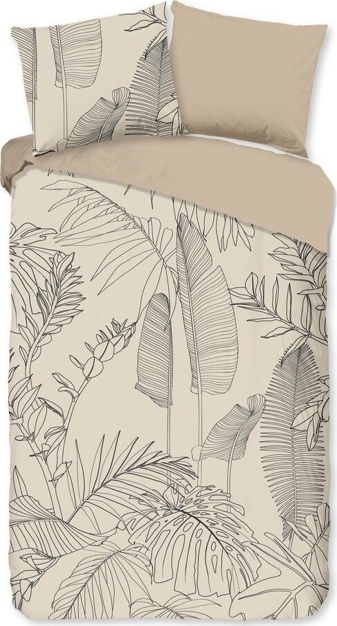 Béžové bavlněné povlečení na jednolůžko/prodloužené 140x220 cm Sym – Good Morning