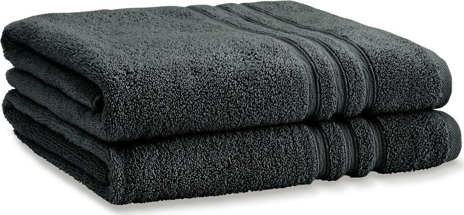 Tmavě šedé froté bavlněné osušky v sadě 2 ks 90x140 cm Zero Twist – Catherine Lansfield