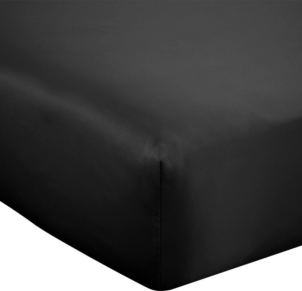 Černé napínací saténové prostěradlo 150x200 cm Silky Soft – Catherine Lansfield