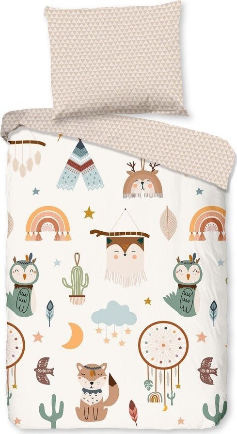 Béžové bavlněné dětské povlečení do postýlky 100x135 cm Remi – Good Morning