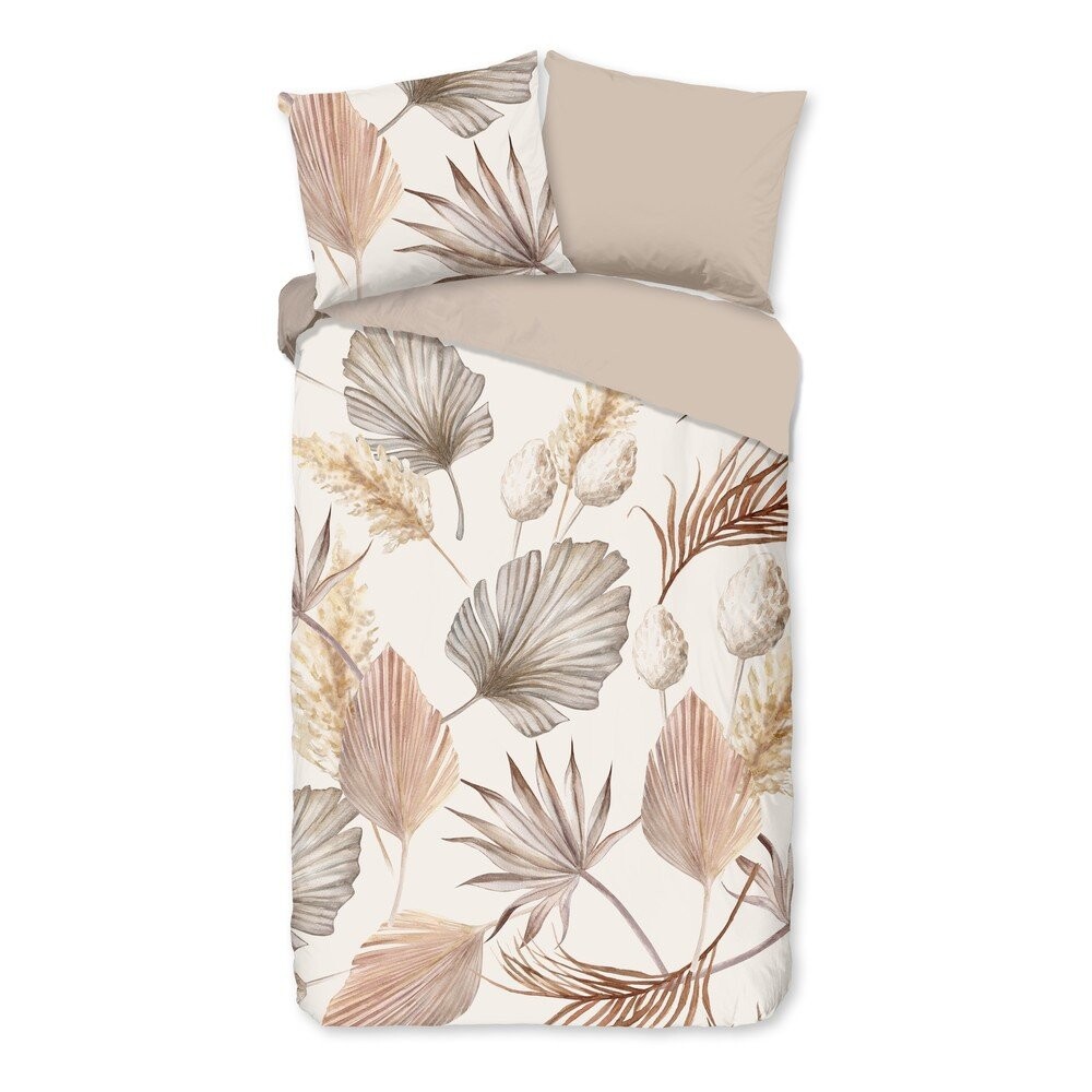 Béžové bavlněné povlečení na jednolůžko/prodloužené 140x220 cm Vince – Good Morning