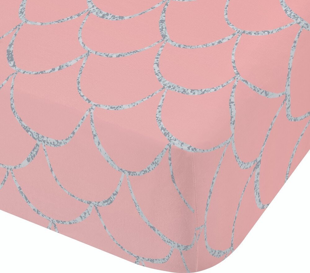 Růžové napínací dětské prostěradlo na jednolůžko 90x190 cm Mermaid – Catherine Lansfield