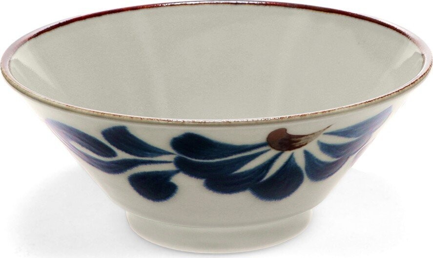 Modrá/béžová porcelánová ramen miska 900 ml Flower – Rex London