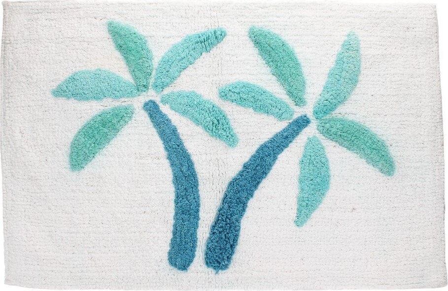 Bílá/modrá koupelnová předložka 50x80 cm Palm Trees – Rex London