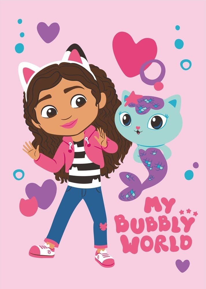 Růžová fleecová dětská deka 100x150 cm Gabby's Dollhouse