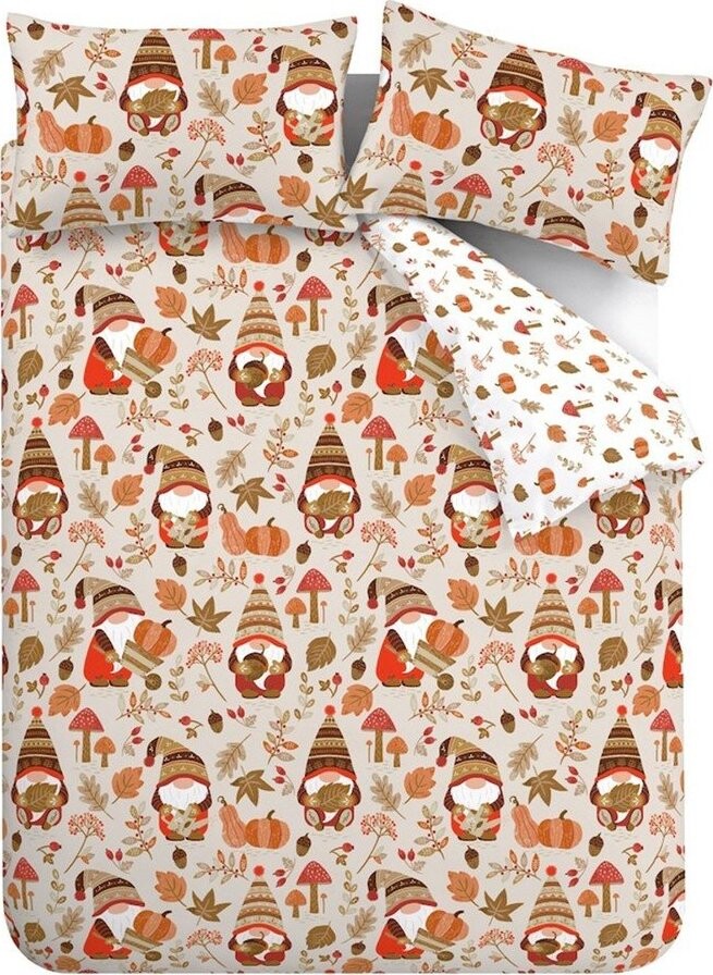 Oranžové/hnědé povlečení na jednolůžko 135x200 cm Woodland Gonks – Catherine Lansfield