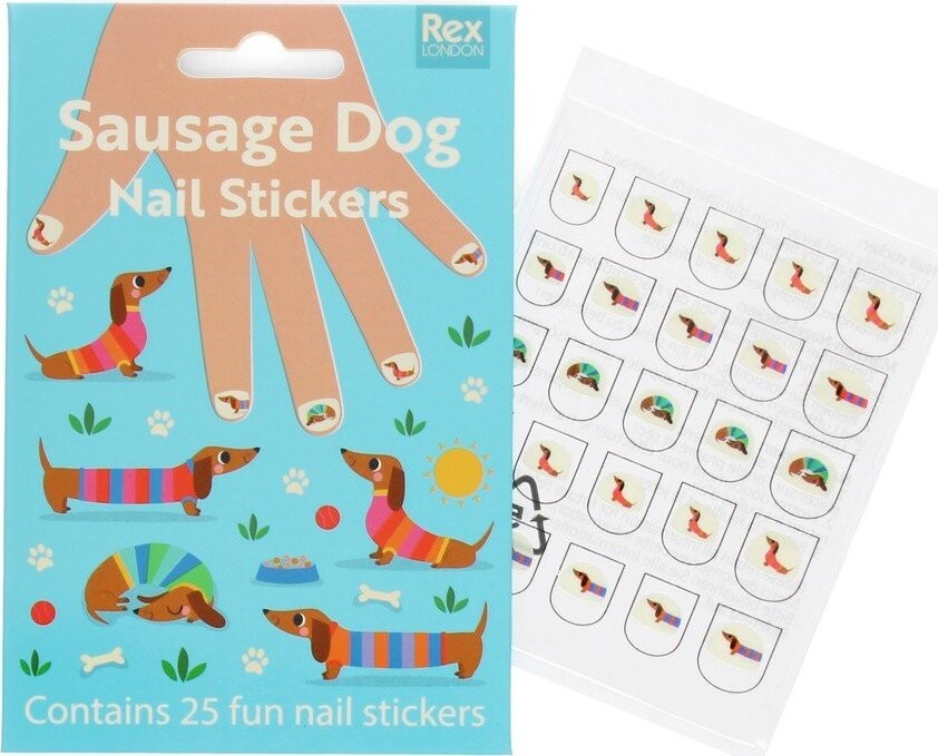 Kreativní sada Sunny Sausage Dog – Nail stickers – Rex London