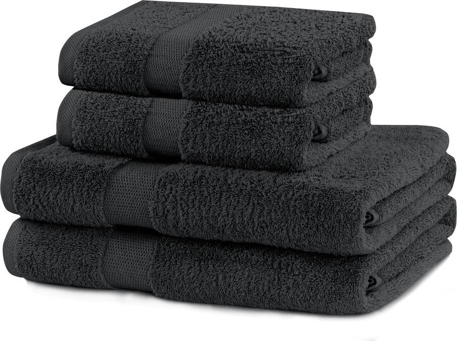 Tmavě šedé froté bavlněné ručníky a osušky v sadě 4 ks Marina – Restilo