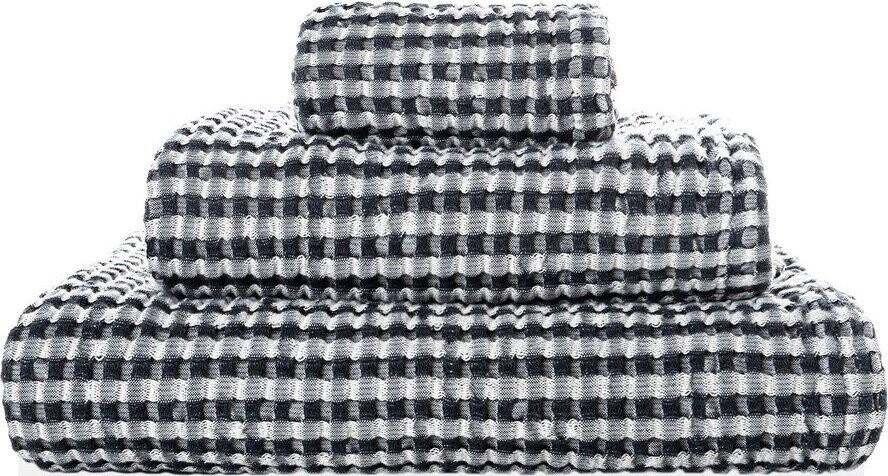 Černé/šedé bavlněné ručníky a osušky v sadě 3 ks London – Restilo