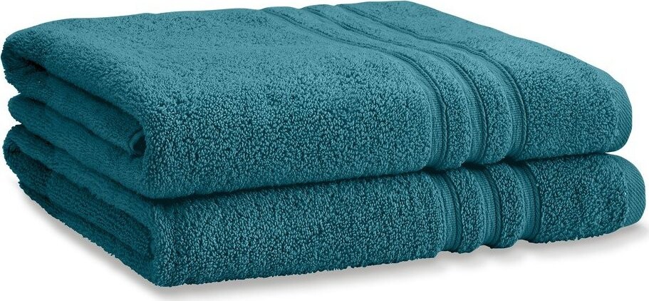 Zelenomodré froté bavlněné osušky v sadě 2 ks 90x140 cm Zero Twist – Catherine Lansfield