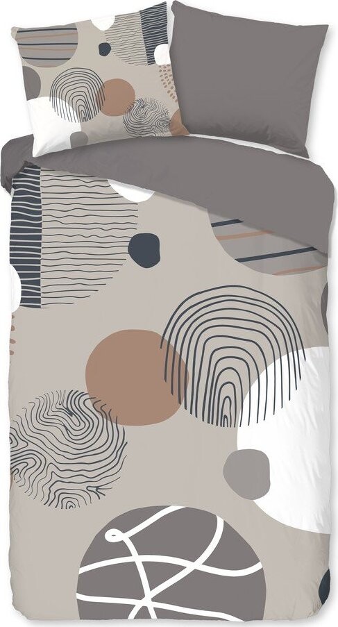 Šedé bavlněné povlečení na jednolůžko/prodloužené 140x220 cm Hendrik – Good Morning