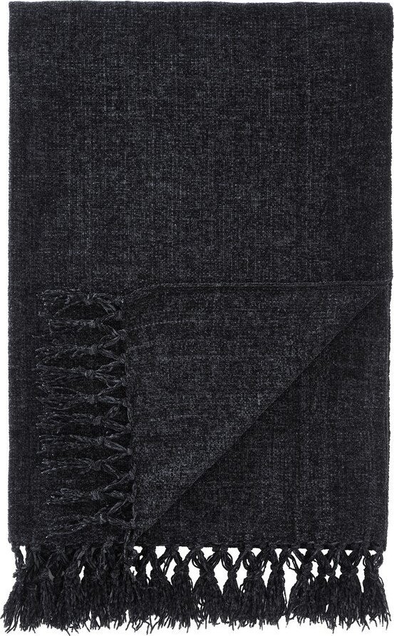 Černá deka z žinylky 130x170 cm Wilson – Catherine Lansfield