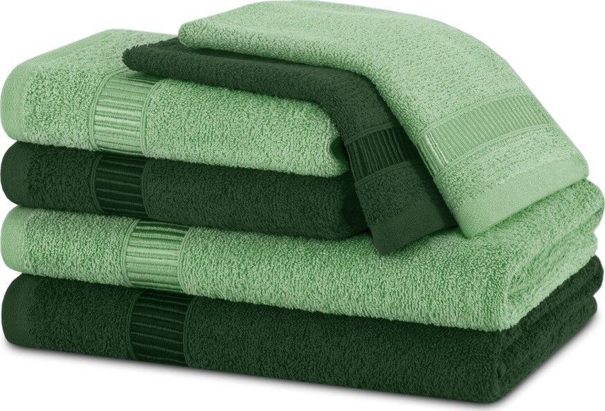 Zelené froté bavlněné ručníky a osušky v sadě 6 ks Avium – Restilo