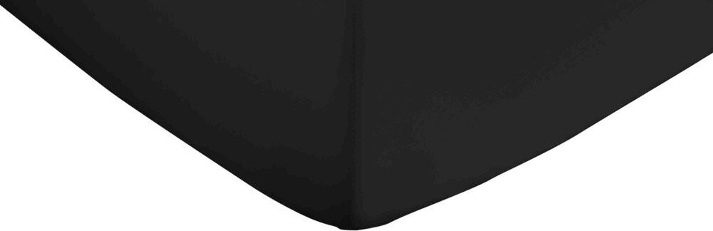 Černé napínací prostěradlo z bavlněného saténu 135x190 cm Cotton Sateen – Bianca