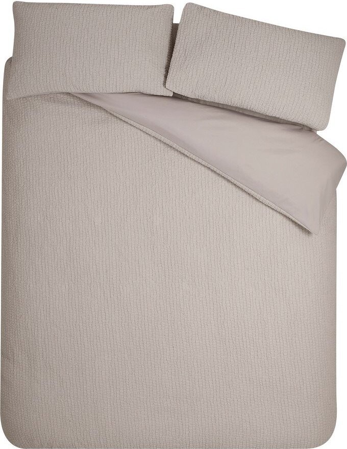 Světle hnědé krepové povlečení na jednolůžko 135x200 cm Crinkle Seersucker – Catherine Lansfield