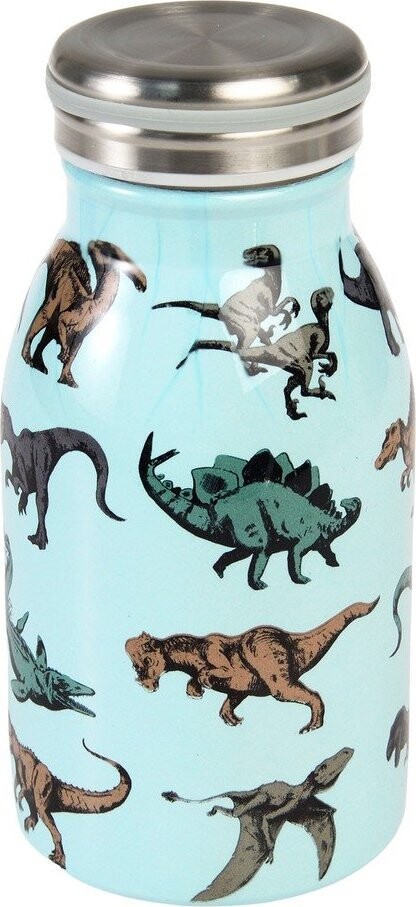 Světle modrá nerezová dětská lahev 250 ml Prehistoric Land – Rex London
