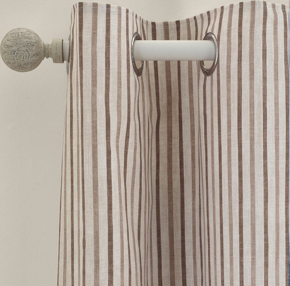 Hnědé závěsy v sadě 2 ks 117x183 cm Logan Stripe – Catherine Lansfield