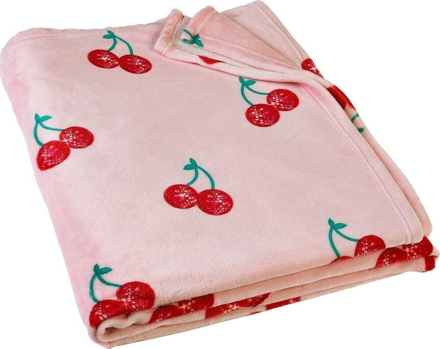 Růžová deka z mikroplyše 200x240 cm Disco Cherries – Catherine Lansfield