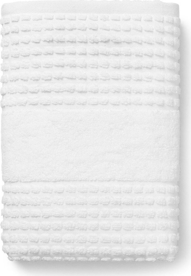 Bílý froté ručník z Bio bavlny 50x100 cm Check – JUNA