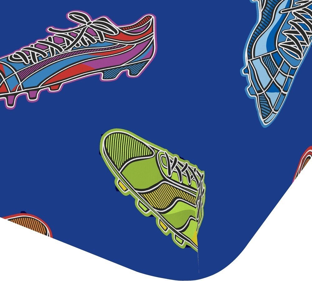 Modré napínací dětské prostěradlo na dvoulůžko 135x190 cm Bright Football – Catherine Lansfield