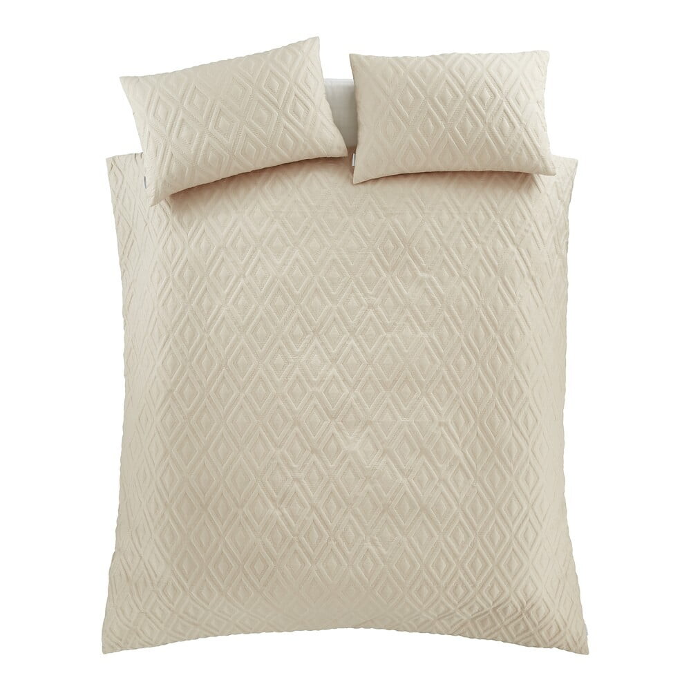 Béžové povlečení na dvoulůžko/prodloužené 230x220 cm Jacob Geo – Catherine Lansfield