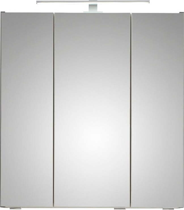 Šedá závěsná koupelnová skříňka se zrcadlem 65x70 cm Set 357 - Pelipal