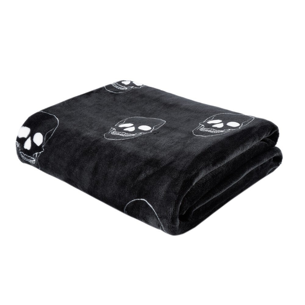 Tmavě šedá dětská deka z mikroplyše 130x170 cm Skulls – Catherine Lansfield