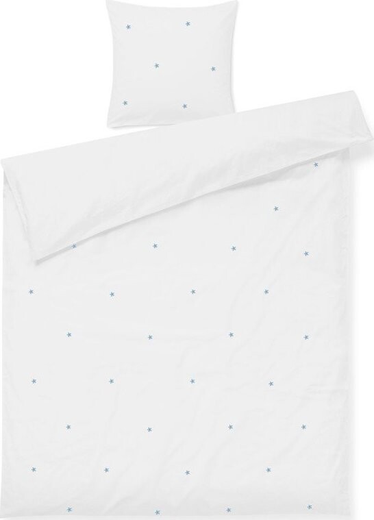 Bílé povlečení na jednolůžko z bavlněného perkálu 140x200 cm Daisy – JUNA