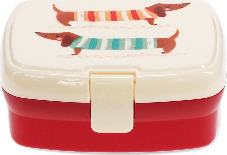 Červený/krémový dětský svačinový box Sausage Dog – Rex London
