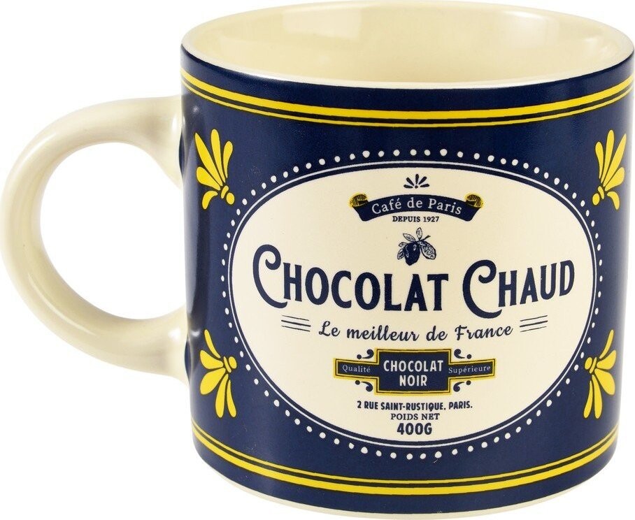 Tmavě modrý/krémový keramický hrnek 350 ml Chocolat Chaud – Rex London