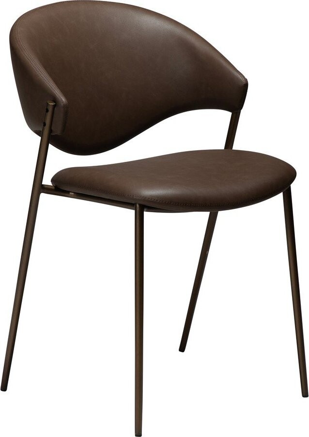 Tmavě hnědá jídelní židle z imitace kůže Zone – DAN-FORM Denmark