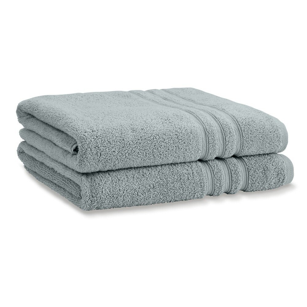 Šedozelené froté bavlněné osušky v sadě 2 ks 90x140 cm Zero Twist – Catherine Lansfield