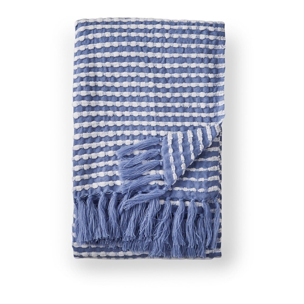Modrá deka 125x150 cm Stab Stitch – Catherine Lansfield