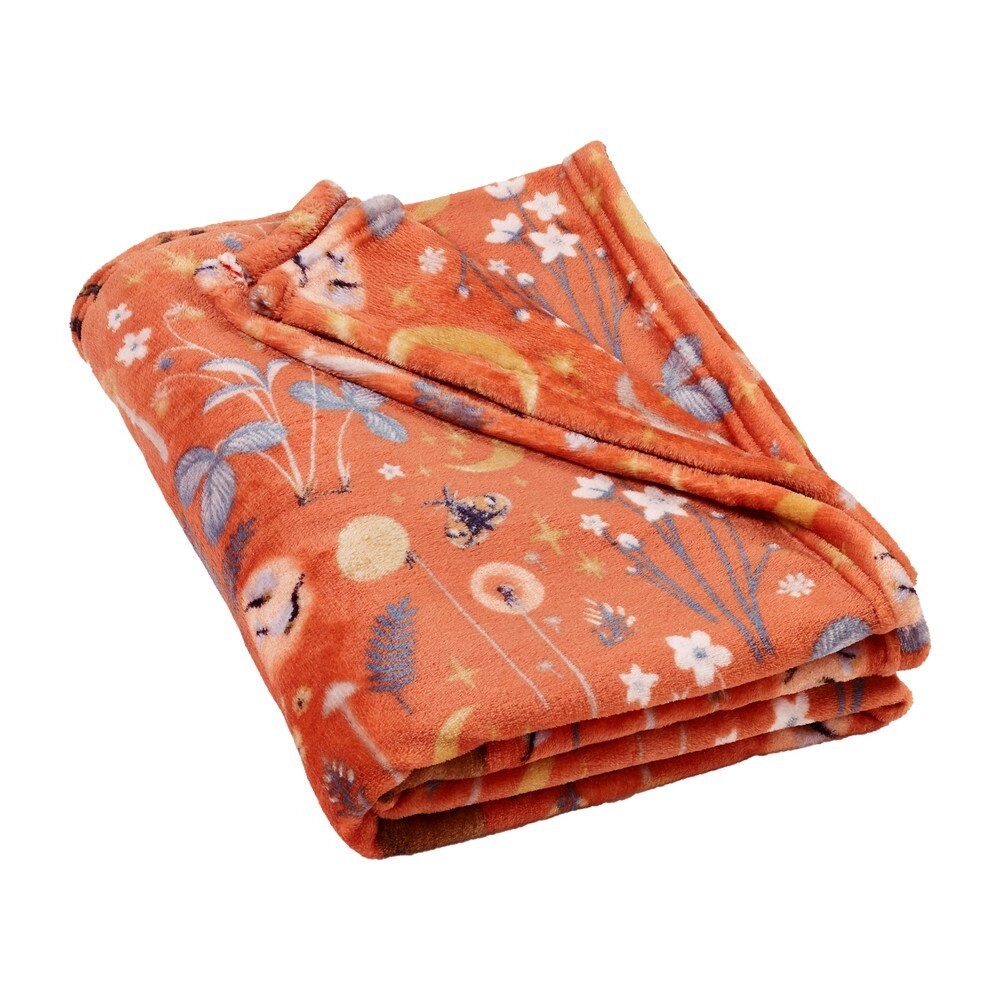 Oranžová deka z mikroplyše 130x170 cm Enchanted Twilight Animals – Catherine Lansfield