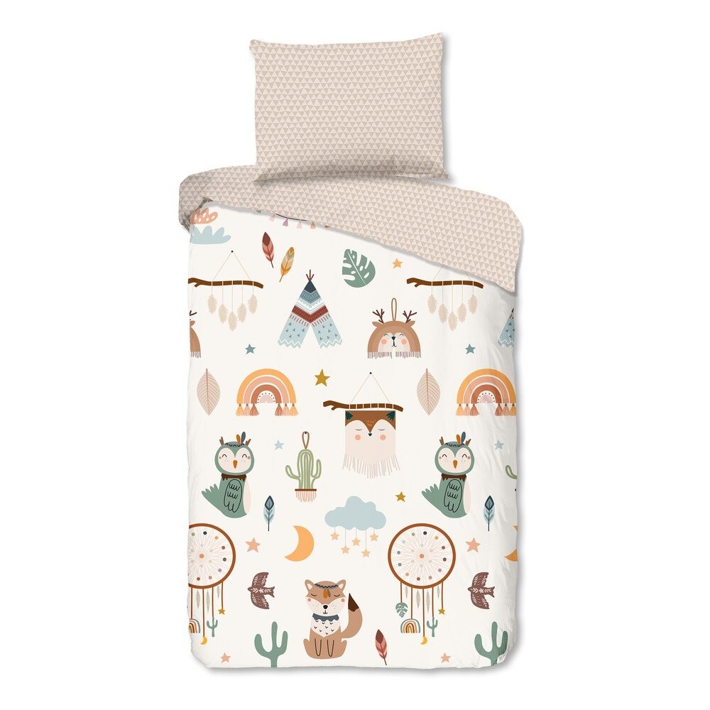 Béžové bavlněné dětské povlečení na jednolůžko 140x200 cm Remi – Good Morning