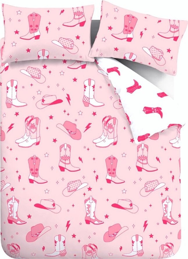 Růžové povlečení na dvoulůžko 200x200 cm Cowgirl Boot – Sassy B