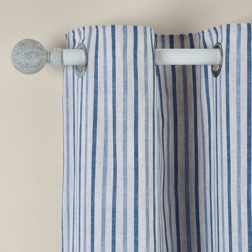 Modré závěsy v sadě 2 ks 168x183 cm Logan Stripe – Catherine Lansfield