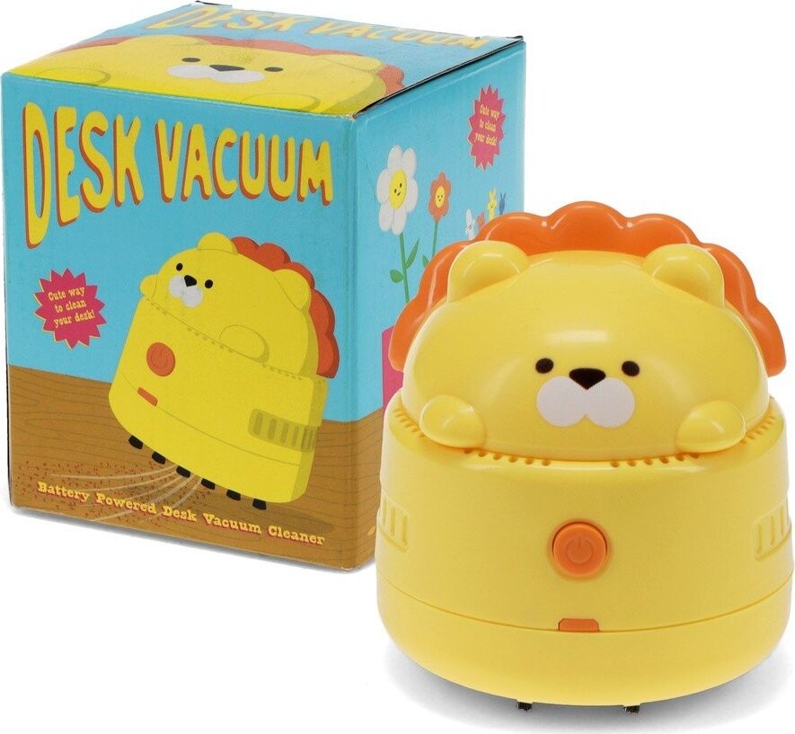 Žlutý kovový/plastový stolní vysavač Lion – Rex London