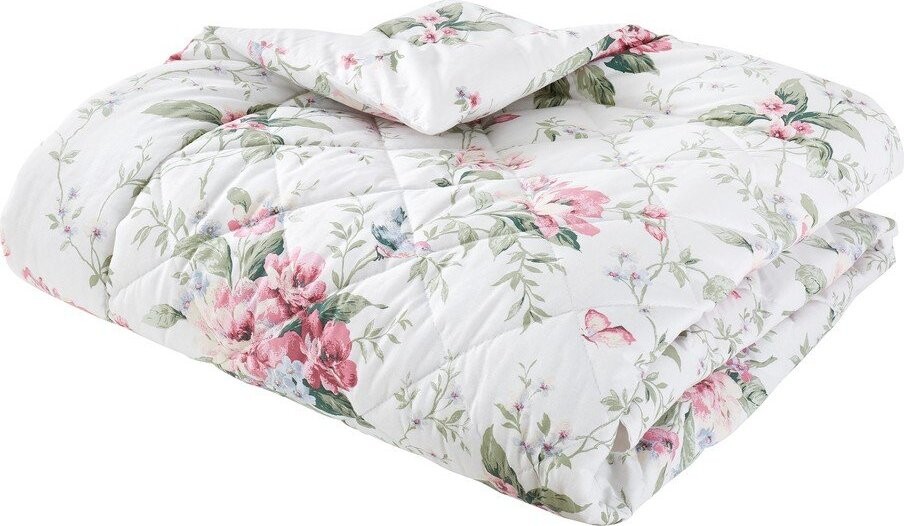 Krémový prošívaný přehoz 200x200 cm Bridgerton Penelope Floral – Catherine Lansfield