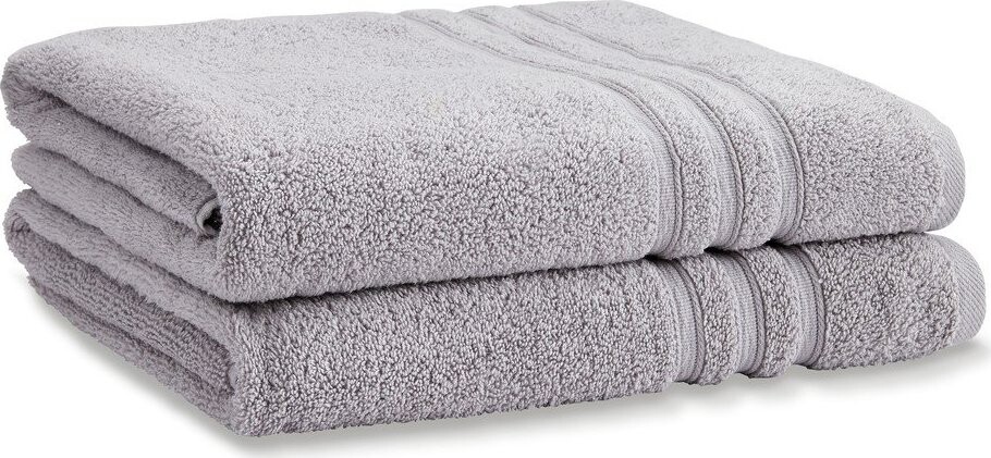 Světle šedé froté bavlněné osušky v sadě 2 ks 90x140 cm Zero Twist – Catherine Lansfield