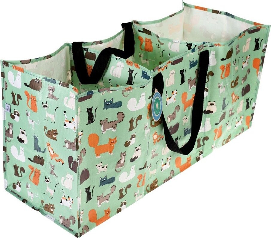 Zelená taška 3x23 l na tříděný odpad z recyklovaného plastu Nine Lives – Rex London