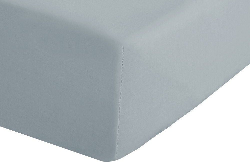 Šedomodré napínací perkálové prostěradlo 90x190 cm Easy Iron Percale – Catherine Lansfield