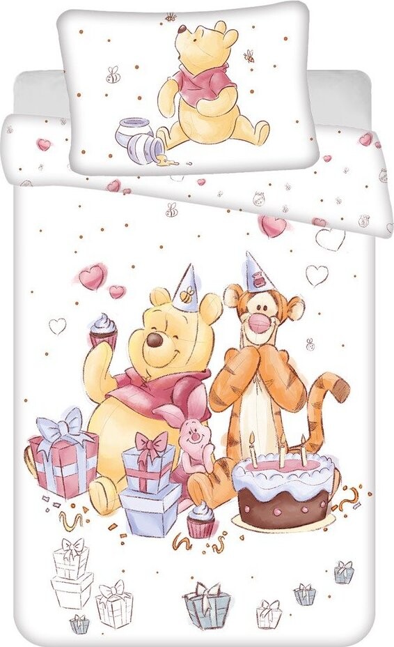 Bílé bavlněné dětské povlečení do postýlky 100x135 cm WTP 