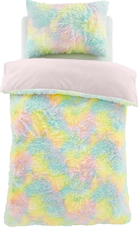 Dětské povlečení na dvoulůžko/prodloužené z mikroplyše 230x220 cm Rainbow Cuddly – Catherine Lansfield