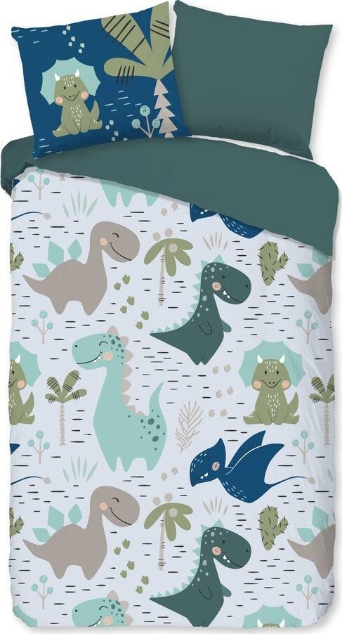 Zelené/modré dětské povlečení na jednolůžko z mikrovlákna 140x200 cm – Good Morning