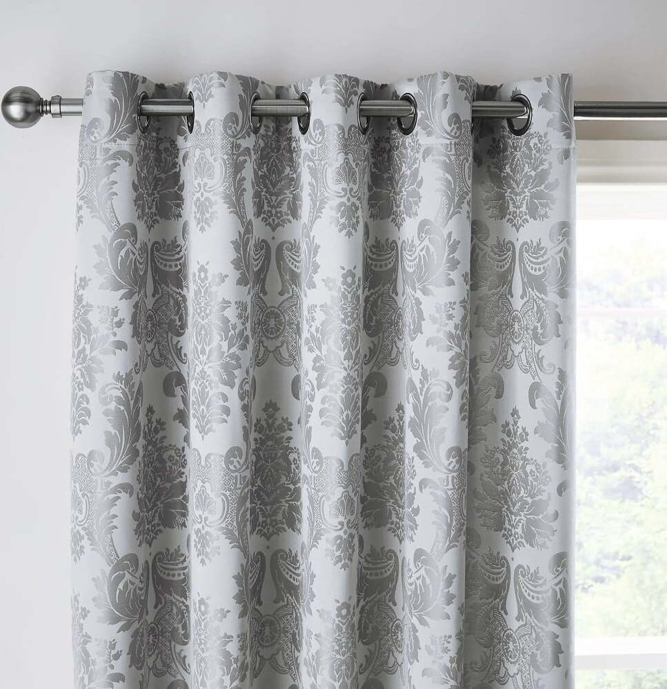 Šedé damaškové závěsy v sadě 2 ks 168x229 cm Damask Jacquard – Catherine Lansfield