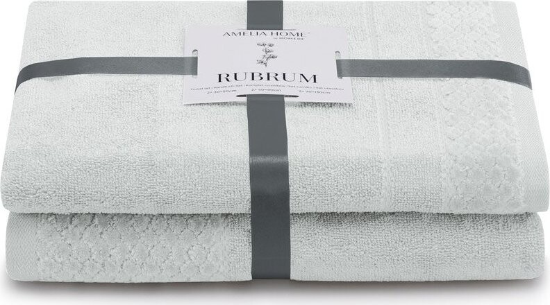 Světle šedé froté bavlněné ručníky a osušky v sadě 2 ks Rubrum – Restilo