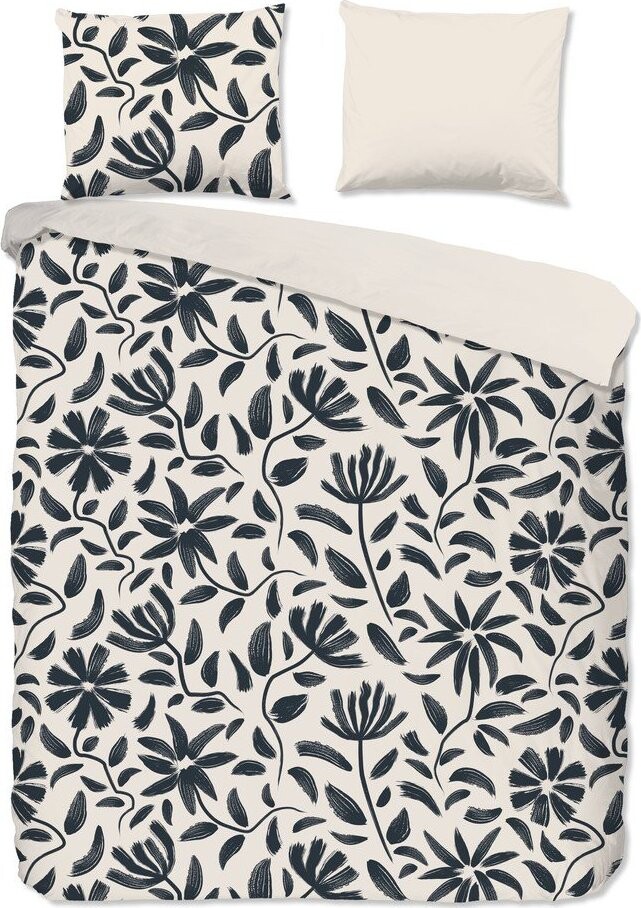 Černé/béžové bavlněné povlečení na dvoulůžko/prodloužené 200x220 cm Emilia – Good Morning